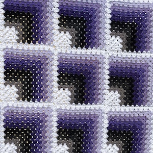 3D Optical Illusion Crochet Blanket Pattern PDF | Mitered Granny Square Afghan Pattern | Modern Geometric Throw | Instant Download