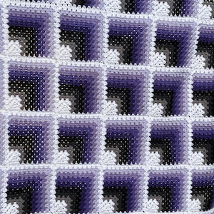 PATTERN 3D Optical Illusion Blanket Afghan Pattern image 1