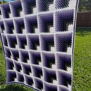 PATTERN 3D Optical Illusion Blanket Afghan Pattern image 5