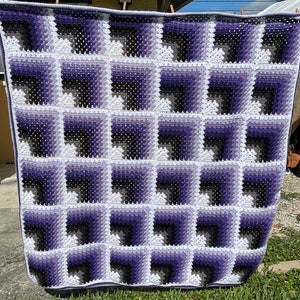 PATTERN 3D Optical Illusion Blanket Afghan Pattern image 3