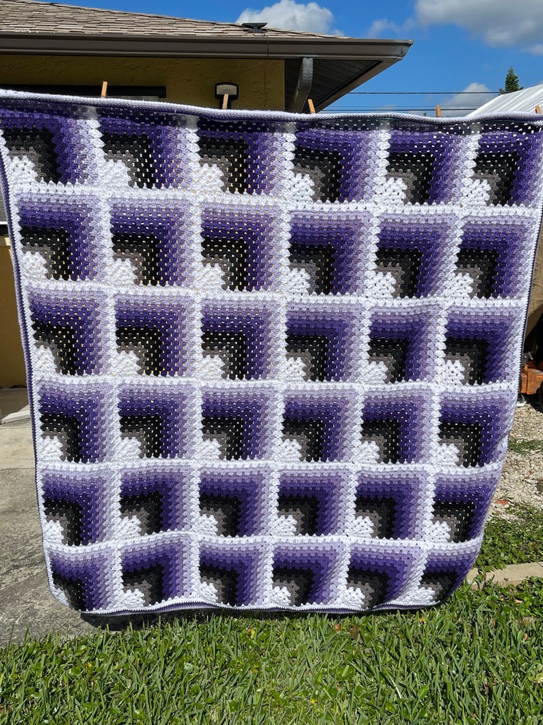 PATTERN 3D Optical Illusion Blanket Afghan Pattern image 3