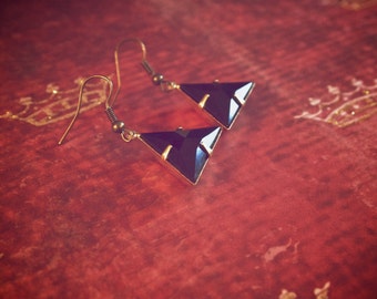 Black Triangle Crystal Earrings