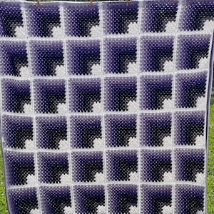 PATTERN 3D Optical Illusion Blanket Afghan Pattern image 4