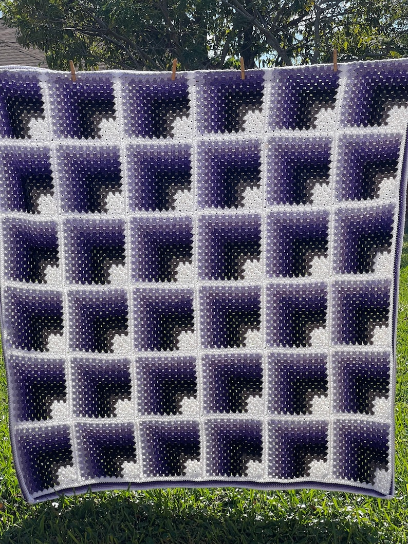 PATTERN 3D Optical Illusion Blanket Afghan Pattern image 4