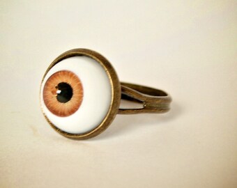 Brown Eyeball Ring Evil Eye Ring