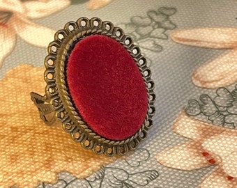 Red Velvet Adjustable Ring