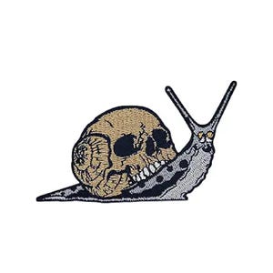 Skull Snail Gothic Death Embroidered Patch