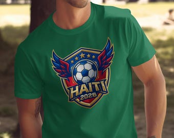Haiti World Cup 2026 Soccer Fan T-Shirt, Patriotic Football Supporter Apparel,  Father's Day Gift