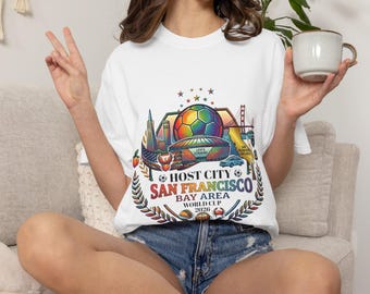 Camiseta de San Francisco, ciudad anfitriona del Mundial 2026, recuerdo de fútbol.