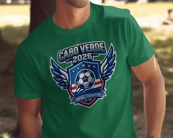Cabo Verde 2026 World Cup Father's Day T-Shirt, Soccer Dad Gift, Football Fan Apparel, National Pride Jersey, Men's Game Day Tee