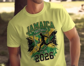Jamaica Football World Cup 2026 T-Shirt, Distressed Jamaica Soccer Fan Tee, Reggae Sports Shirt, Jamaican Pride Apparel, Fathers Day Gift