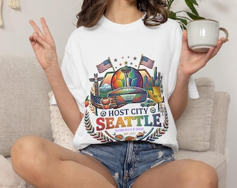 Seattle värdstad T-shirt, VM 2026, fotbollsmamma present