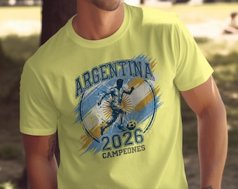 Argentina World Cup 2026 T-Shirt | Campeones Futbol Fan Shirt | Distressed Soccer Player Dad Gift for Father's Day