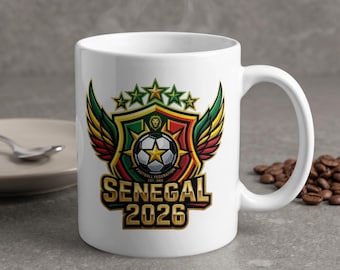 Senegal 2026 Football Mug | African Team Soccer Fan Coffee Cup