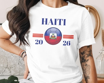 Camiseta de Haití para el Mundial 2026, camiseta a juego para la familia del fútbol haitiano, ropa para aficionados al fútbol, orgullo de la selección nacional del Caribe, seguidor del Mundial 2026