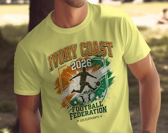 Ivory Coast World Cup 2026 T-Shirt | Les Éléphants Football Federation Fan Tee | Vintage Distressed Soccer Gift For Dad