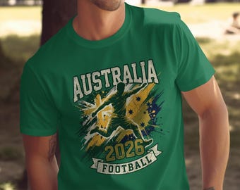 Australia 2026 Football T-Shirt, Dad Son Matching World Cup Soccer Tee, Aussie Fan Shirt, Distressed Patriotic Sports Apparel