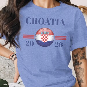 Blue t-shirt with Croatia text and soccer ball, 20 26.