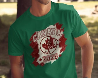 World Cup 2026 Canada Soccer T-Shirt, Distressed Canadian Football Fan Tee, Patriotic Maple Leaf Gift for Dad & Son, Game Day Apparel