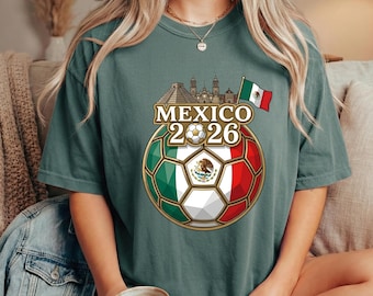 Mexikos VM i fotboll 2026 T-shirt, Fankläder Gåva, Nationalflagga T-shirt