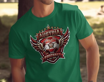 Austria Football Fan T-Shirt | World Cup 2026 Soccer Apparel, Patriotic Game Day Tee,  Father's Day Gift