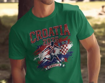 Croatia 2026 World Cup Soccer T-Shirt, Distressed Football Fan Shirt, Croatian Pride Game Day Tee, Dad Son Matching Football Gift Idea