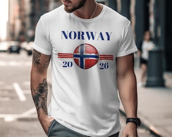 Norway World Cup 2026 T-Shirts, Norwegian Football Fan Apparel, Soccer Ball Flag Tee, Family Match Day Shirts, Global Tournament Spirit