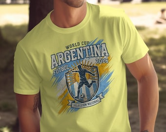 World Cup 2026 Argentina Futbol T-Shirt, Distressed Vintage Soccer Fan Tee, Selección Nacional Father's Day Gift