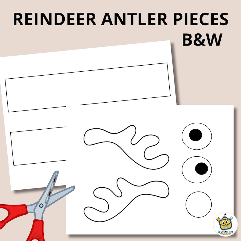 Reindeer Headband Craft Printable, Christmas Antler Craft, Kids ...