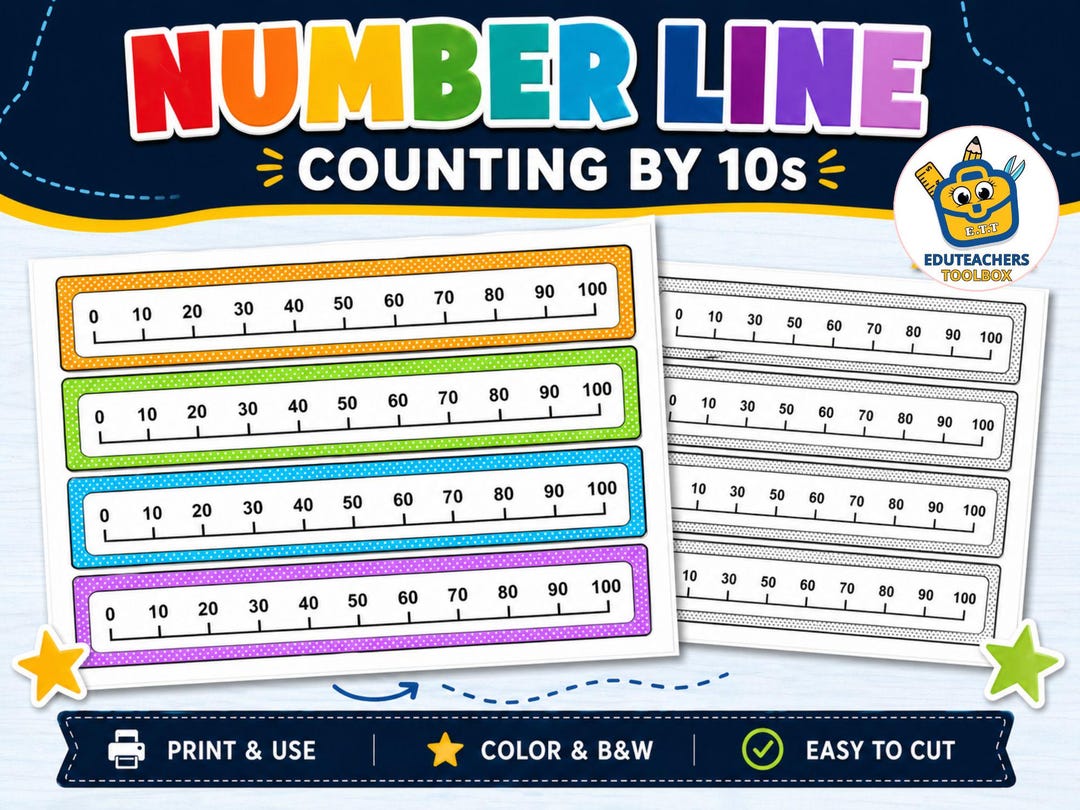 Number Line Counting by 10s | Printable Math Worksheet | Classroom ...
