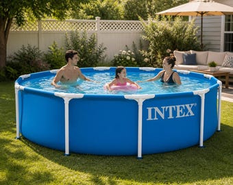 10FT Metal Frame Pool 30in Deep – Backyard Above Ground Swimming Pool, Easy Setup Outdoor Pool, Family Summer Pool, Durable Steel Frame Pool