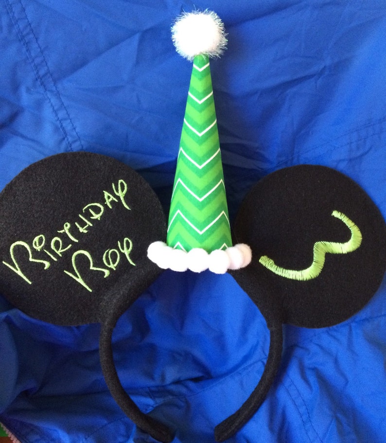 Birthday Boy Inspired Personalized Mouse Ears Headband image 3