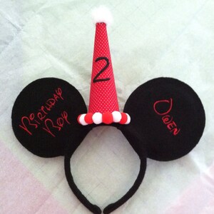 Birthday Boy Inspired Personalized Mouse Ears Headband image 2