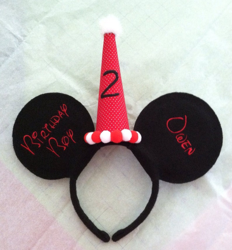 Birthday Boy Inspired Personalized Mouse Ears Headband image 2