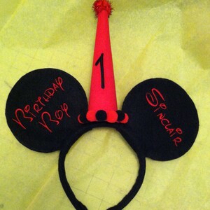 Birthday Boy Inspired Personalized Mouse Ears Headband image 4