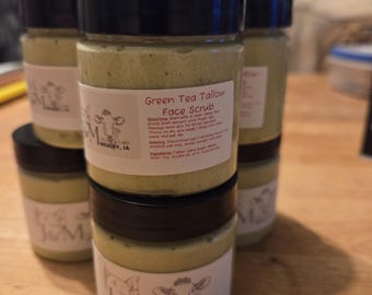 Green Tea Tallow Face Scrub 2oz and 4 oz