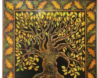 Greeting card from woodcut 'The Great Oak'