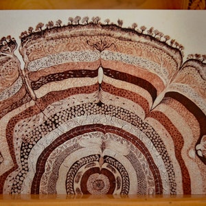 Greeting card from etching 'The Rhythm of Time'