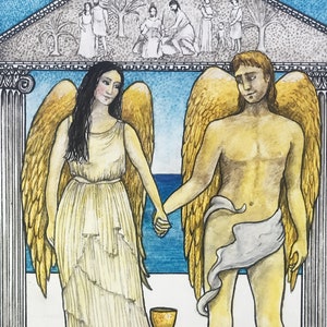 Impresión digital A4 del Diez de Copas del Tarot Mítico