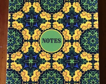 140 page lined soft back notebook A5 with Corn Marigolds