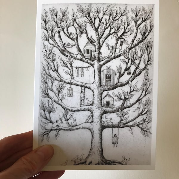 Greeting card from etching 'Treelife’'