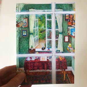 Carte de voeux de peinture à la gouache « Boîtes »