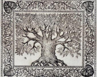 Linden Tree Small etching