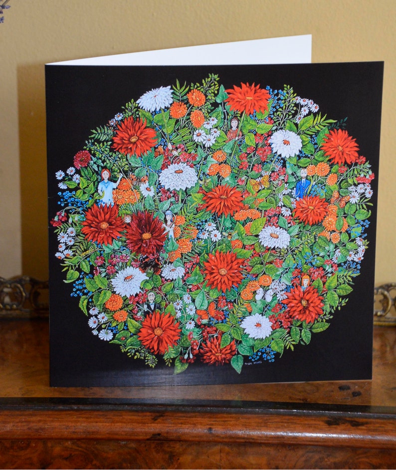 Greeting Card 'summer Flowers' Blank Inside - Etsy