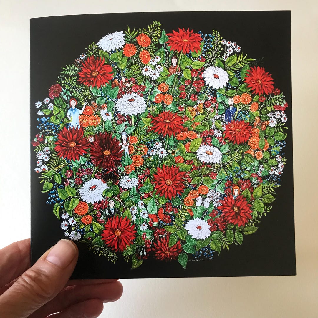 Greeting Card 'summer Flowers' Blank Inside - Etsy