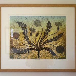Dandelion Limited Edition Linocut Etsy