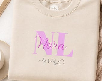 Personalized Nurse Sweatshirt, Nurse Crewneck, Nurse Sweater, Registered Nurse Gift, Mothers Day Gift, Pink Sweatshirt