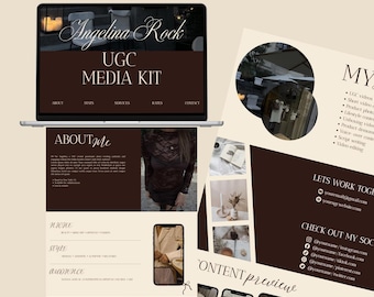 Media Kit Template Canva, Influencer Media Kit, Press Kit Template, Blogger Media Kit, UGC Creator Template