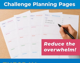 TUESDAY Challenge Daily Planner Classical Conversations (Daily pages, undated, CH A, B, 1, 2, 3, 4)