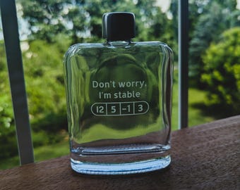 Personalized Glass Flask, Custom engraved hip flask, Disc Golf Gift, Personal Drinkware, Groomsmen
